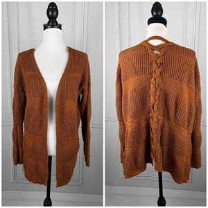 Copper chunky knit cardigan
